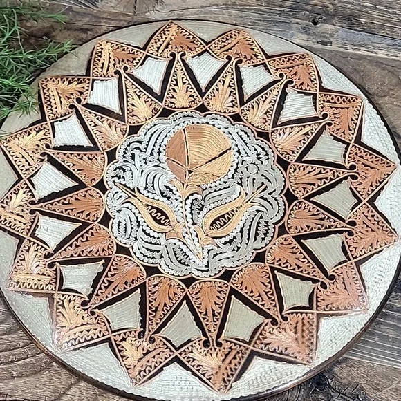 Vintage Turkish Etched Copper Plate Set - Picture 1 of 9
